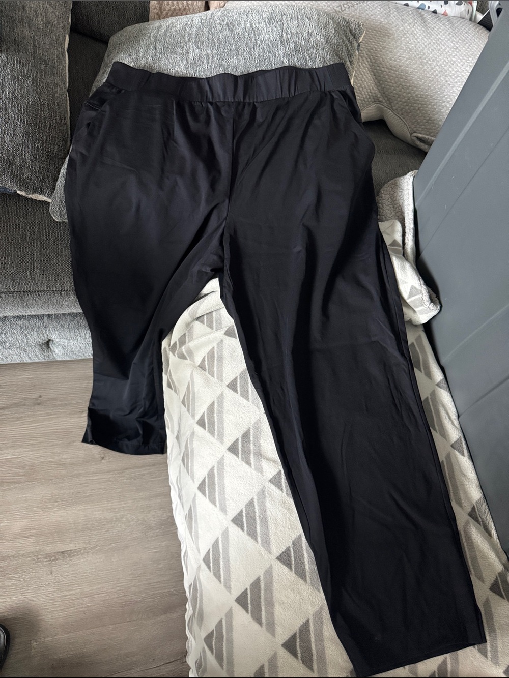 T by Talbots Black Wide-Leg Pull-On Pants